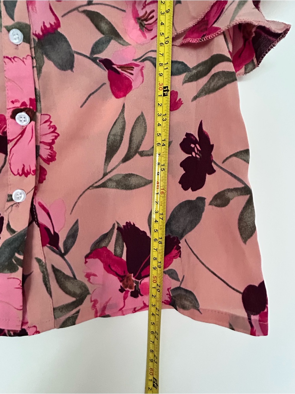 2 for 10$ 💕☀️ Floral top collared pink sz S - Picture 6 of 8
